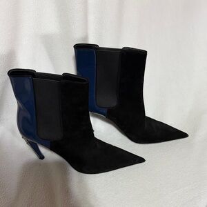 Louis Vuitton Elegant Black and Blue Women's Ankle Boots